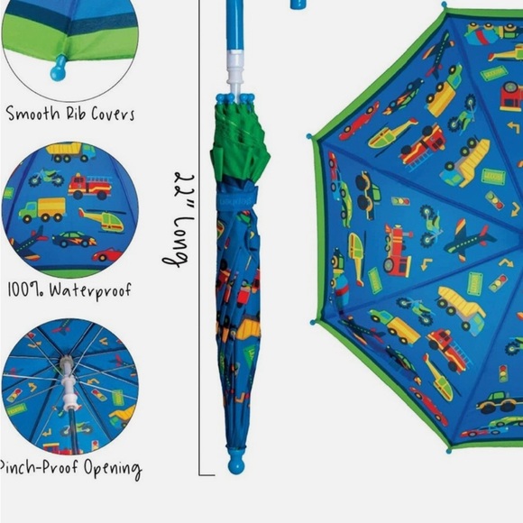 Paisley Pattern Kids Umbrella - Pink and Green - Picture 5 of 5